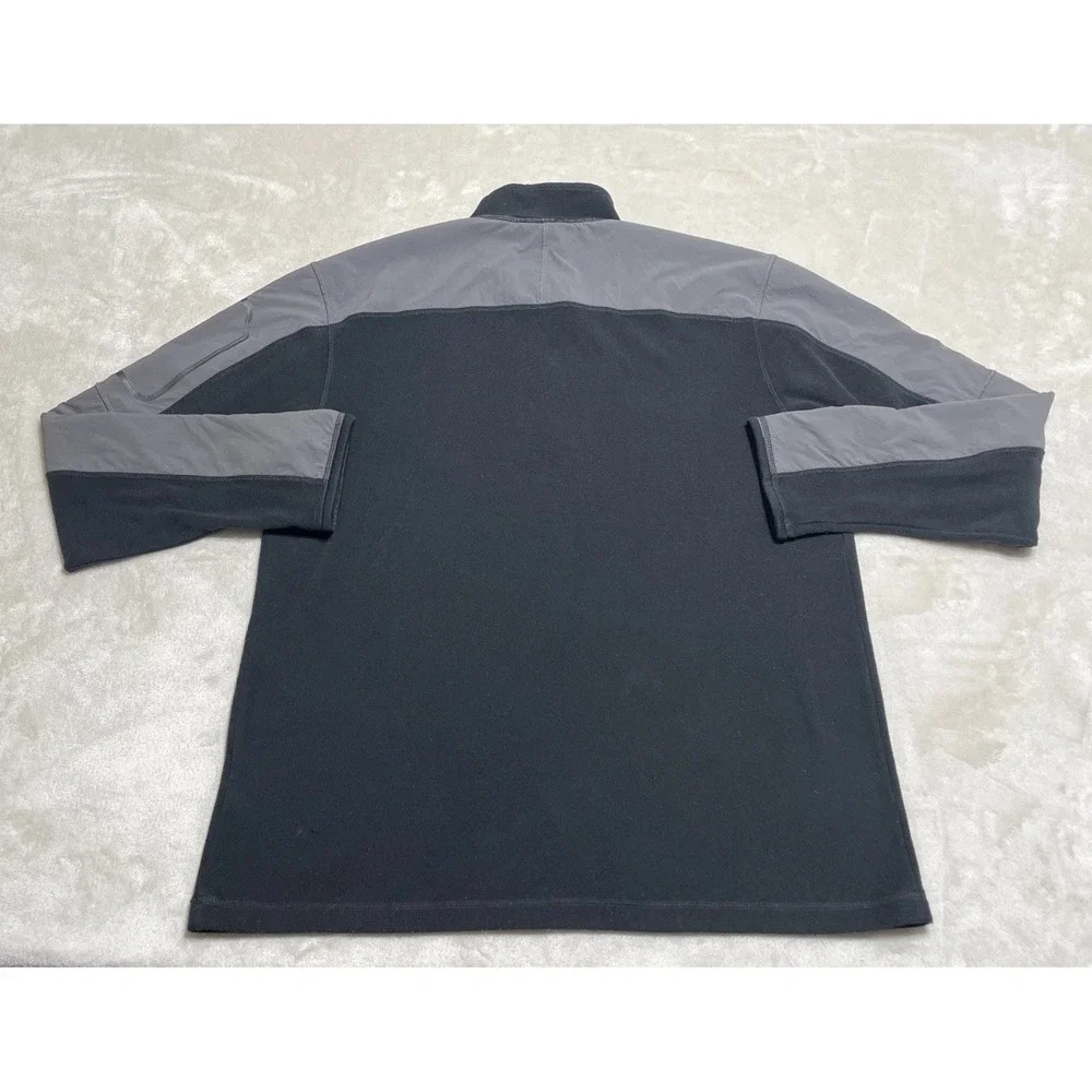The North Face Fleece Pullover Men's Size Large Black Gray 1/4 Zip Sleeve Pocket